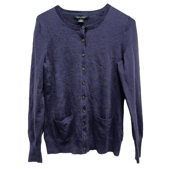 Banana Republic Womens Cardigan Size Small Blue Merino Wool Pockets Button Front - Picture 1 of 6